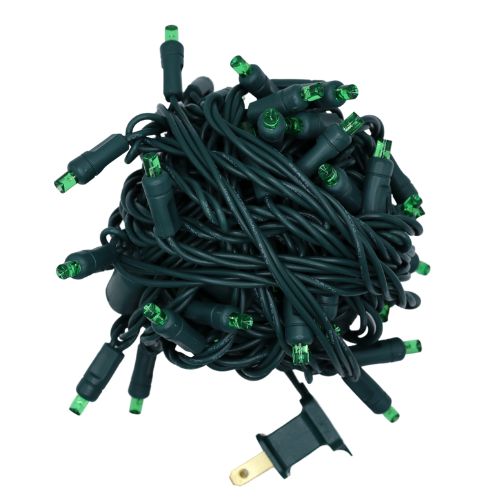 LED Mini Lights Green 6 Inch Spacing 50 Lights for Indoor and Outdoor Holiday Decorating