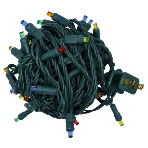 LED Mini Lights Multi-Color 4 Inch Spacing 70 Lights on Green Wire