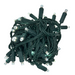LED Mini Lights in Pure White with 4 inch spacing and 70 lights on green wire