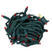 LED Mini Lights in Red with 4 inch spacing and 70 lights on green wire