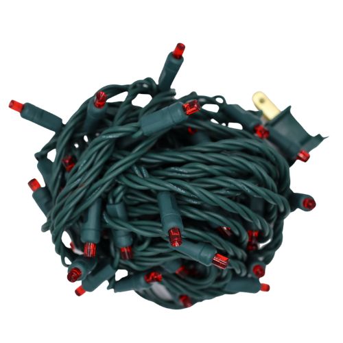 LED Mini Lights in red color with 6 inch spacing and 50 lights per string