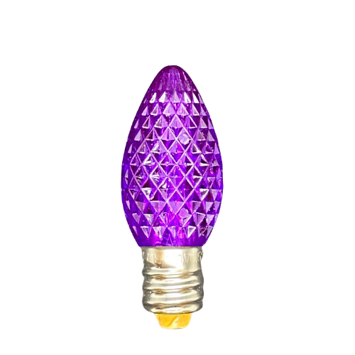Minleon C7 Purple Faceted SMD Replacement Bulbs for Holiday Lighting