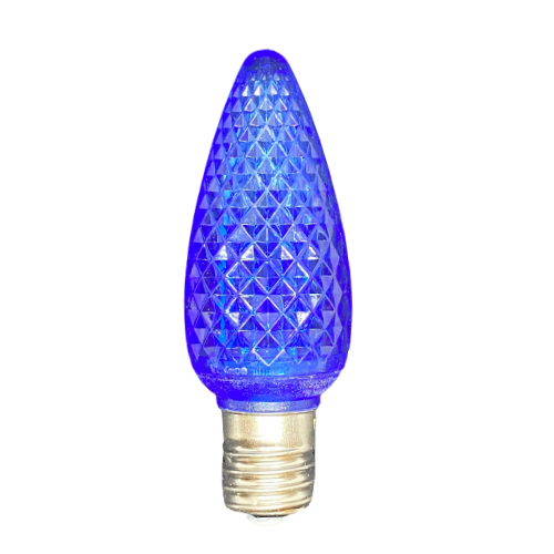 Minleon C9 Blue Faceted SMD LED Bulbs in a bag of 25 for holiday lighting