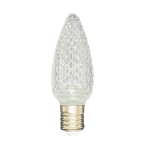 Minleon C9 Cool White Faceted SMD LED bulbs in a bag of 25 for holiday lighting