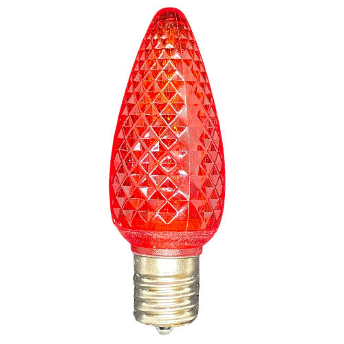 Minleon C9 Red Faceted SMD LED Bulbs in a bag of 25 for holiday lighting