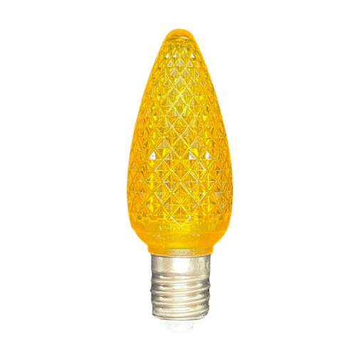 Minleon C9 Yellow Faceted SMD LED Bulbs in a bag of 25 for holiday lighting