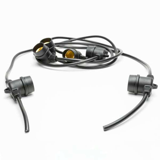 Patio Lights E26 Commercial Grade Stringer on Reel 331-foot length with black wire and E26 sockets