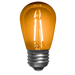 Vintage Café Glass S14 LED Bulb in Amber color, 24 pack, showing warm amber glow and vintage glass design